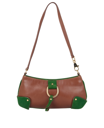 D-Ring Shoulder Bag, &pound;230, Handbags, Brown, Leather, Front view
